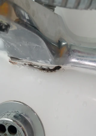 leaks at taps sealant missing